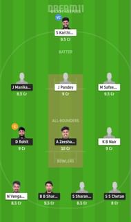 PAN vs BUL Dream11 Fantasy Suggestion #2 - Pondicherry T20